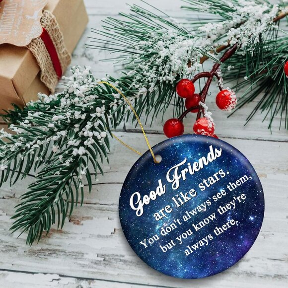 🆕 Good Friends Christmas Ornaments Xmas Tree Ceramic Decorations Lucky Cherish - Picture 7 of 7